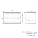 Byron 900x460x550 wall hung Natural Oak Plywood Cabinet