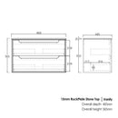 Byron 900x460x550 wall hung Natural Oak Plywood Cabinet