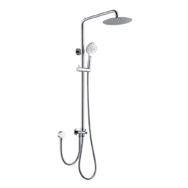 (BKSR202) Pavia Twin Shower On Rail Bottom inlet, Round Chrome