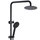 (BKSR202-B) Pavia Twin Shower On Rail Bottom inlet, Round Black