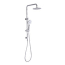 Pavia Twin Shower On Rail Top Inlet, Round Brush nickle