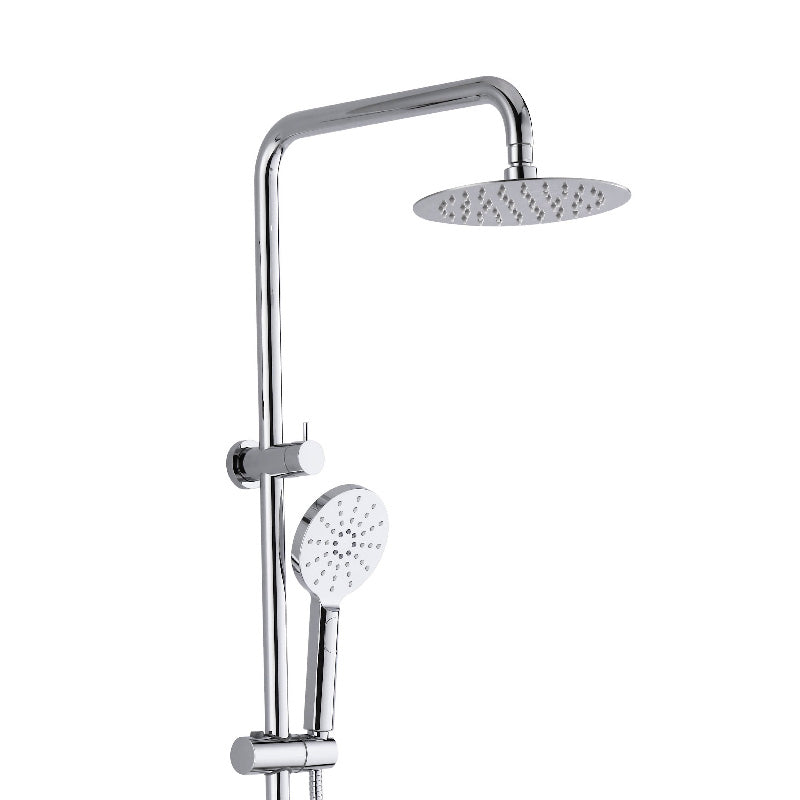 Pavia Twin Shower On Rail Top Inlet, Round Brush nickle