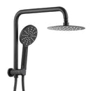 (INS5912B/BKSR201H-B) Pavia Twin Shower Set Top Inlet with Round 200mm shower head-Half rail, Black