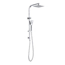 INS5902/ BKSS103 Taran Twin Shower Set on Rail Top Inlet, Square Chrome