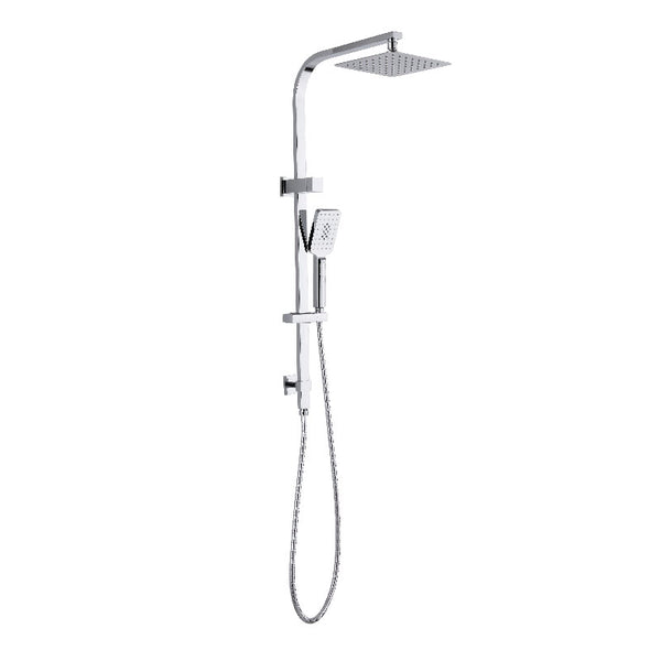 INS5902/ BKSS103 Taran Twin Shower Set on Rail Top Inlet, Square Chrome